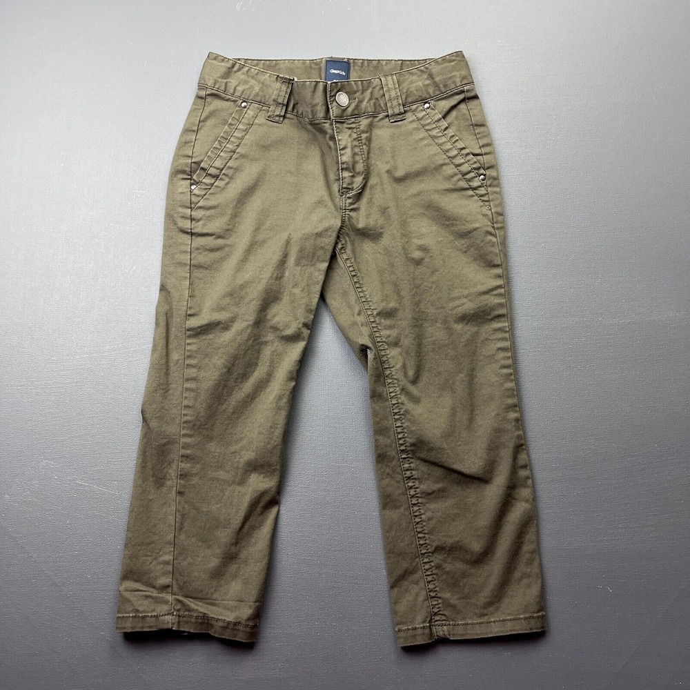 GapKids Boys Size 7 Green Cropped Pants Capri Casual Relaxed Fit Outdoor Play